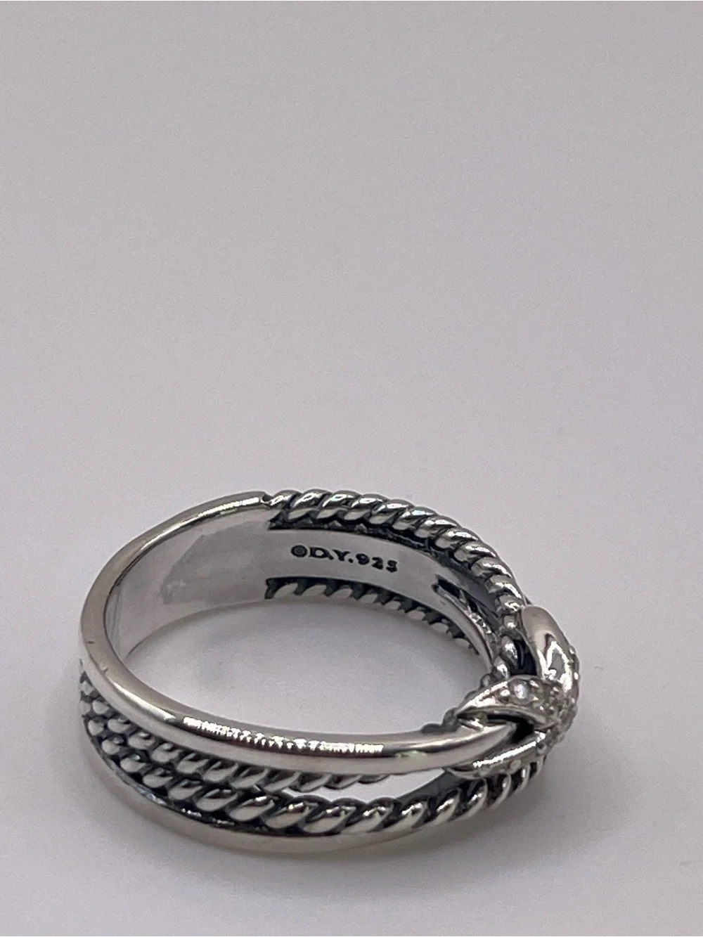 David Yurman X Crossover Band Ring with Diamonds - Picture 9 of 10